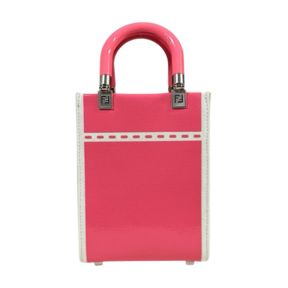 Fendi Sunshine Shopper Mini Shoulder Bag, Patent Leather 8BS051 Pink, Women's... - Picture 3 of 11